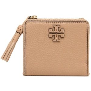 Tory Burch Taylor Mini Leather Wallet Devon Sand